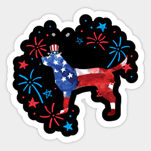 Labrador Uncle Sam Hat 4Th Of July Sticker